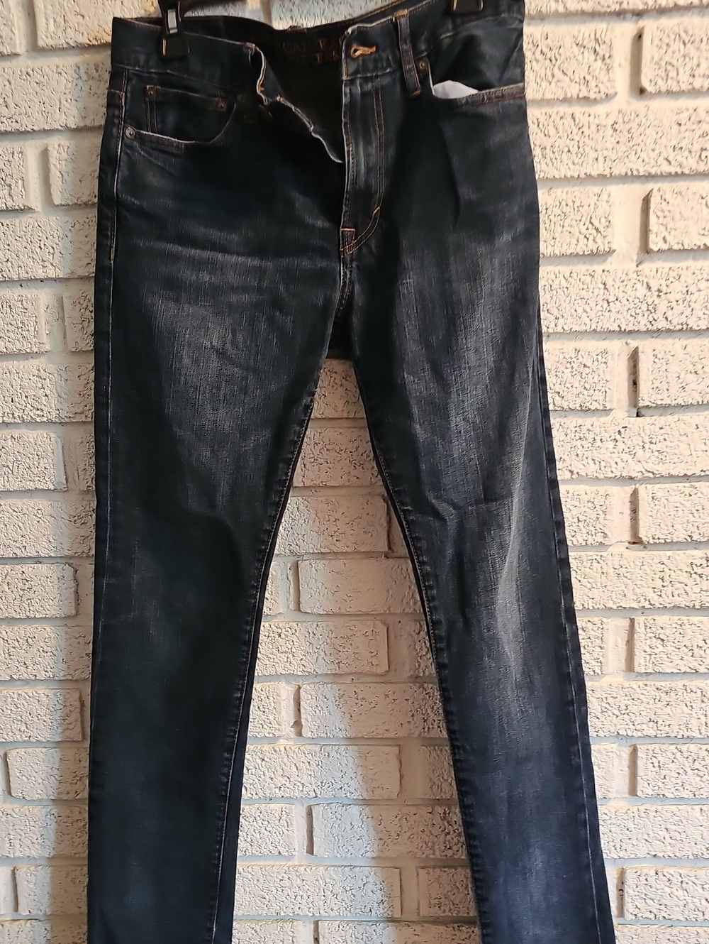 Slim Fit Men's Dark Wash Jeans - Unbranded
